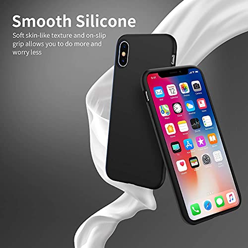 VONZEE Liquid Silicone Soft Back Cover for iPhone X & Xs Case, Shockproof Slim Camera & Full Body Protection Non Yellowing Cover with Microfiber Lining & Logo Cut (6.1 Inch) -Blue - Image 3