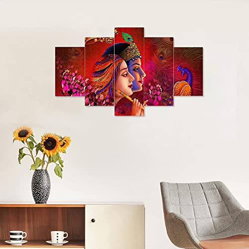 Perpetual Abstract Painting for Living Room - Set of 5, 3d Scenery Painting for Wall Decoration Large Size with Frames for Wall Decor and Home Decoration, Hotel, Office (75 CM X 43 CM) rkp - Image 2