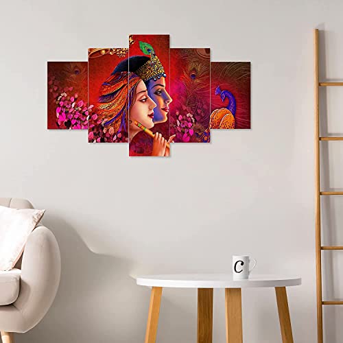 Perpetual Abstract Painting for Living Room - Set of 5, 3d Scenery Painting for Wall Decoration Large Size with Frames for Wall Decor and Home Decoration, Hotel, Office (75 CM X 43 CM) rkp - Image 1