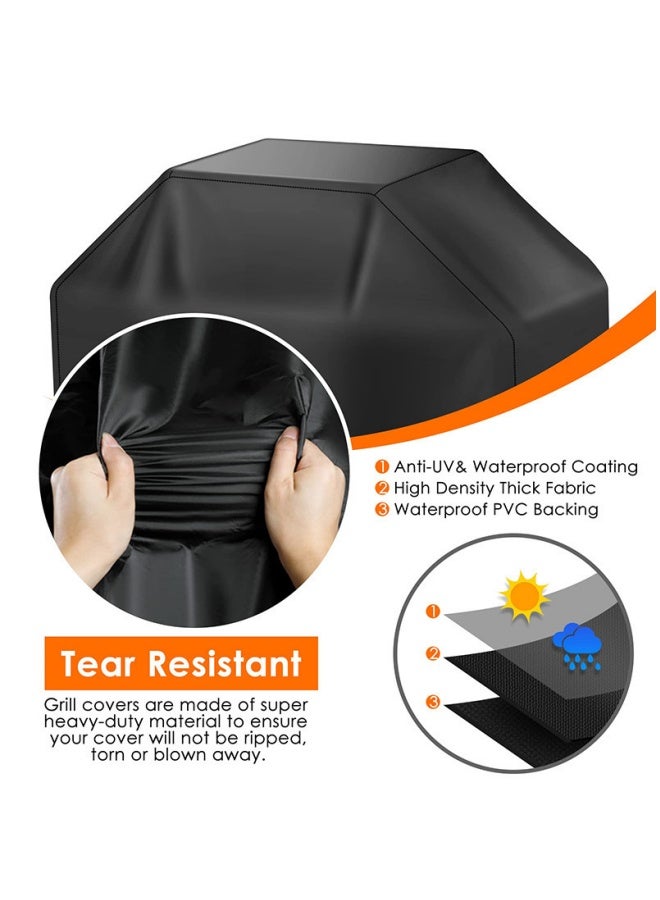 غطاء أسود مقاوم للماء للشواء وواقي من المطر لشواية الشواء الكهربائية التي تعمل بالغاز والفحم 145*61*117 سم - Image 3