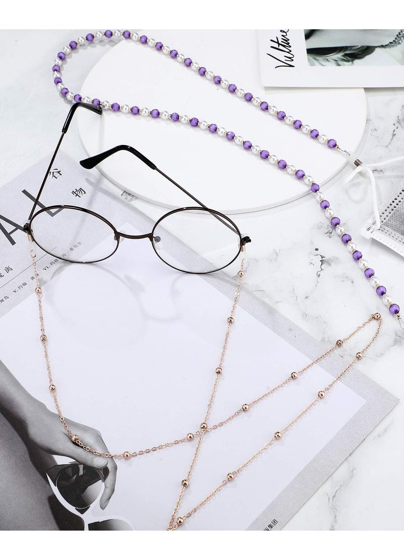 SYOSI 8pcs Glasses Chain Beaded Sunglasses Strap Holder, Elegant Glasses Holder Chain, Women's Glasses Chain, Beaded Glasses Chain, Glasses Strap Women, 8 Styles  - Image 4