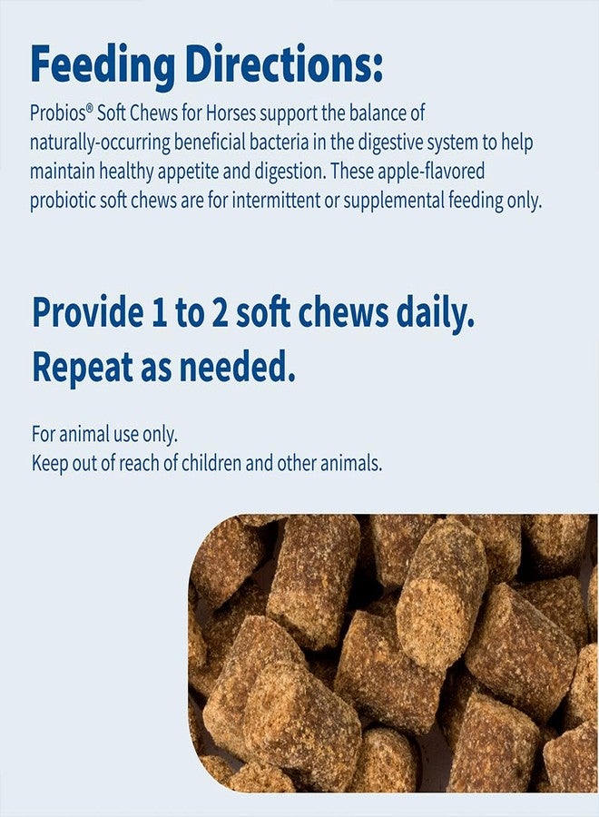 بروبيوس بروبيوتيك للخيول، علكة طرية، مكمل بروبيوتيك يومي لصحة الأمعاء والهضم ودعم المناعة، مستلزمات الخيول، بنكهة التفاح، 1.32 رطل (600 غرام) (عبوة من قطعتين) - Image 4