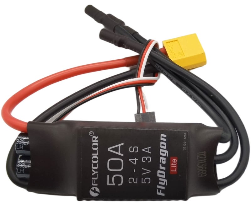 Flycolor 50A ESC 24S Electric Speed Controller 5v 3A BEC with XT60 35mm Bullet Plugs for RC Drone Airplane Brushless Motors - Image 4