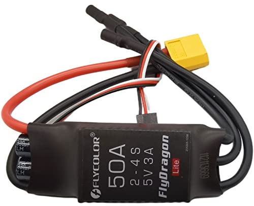 Flycolor 50A ESC 24S Electric Speed Controller 5v 3A BEC with XT60 35mm Bullet Plugs for RC Drone Airplane Brushless Motors - Image 1
