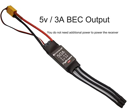 Flycolor 50A ESC 24S Electric Speed Controller 5v 3A BEC with XT60 35mm Bullet Plugs for RC Drone Airplane Brushless Motors - Image 5