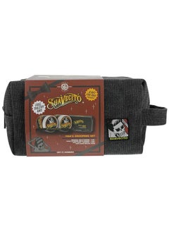 SUAVECITO Men'S Hair Grooming Set Og & Firme (Strong) Hold Pomade Body Soap Large Deluxe Comb & Black Canvas Bag  - Image 1