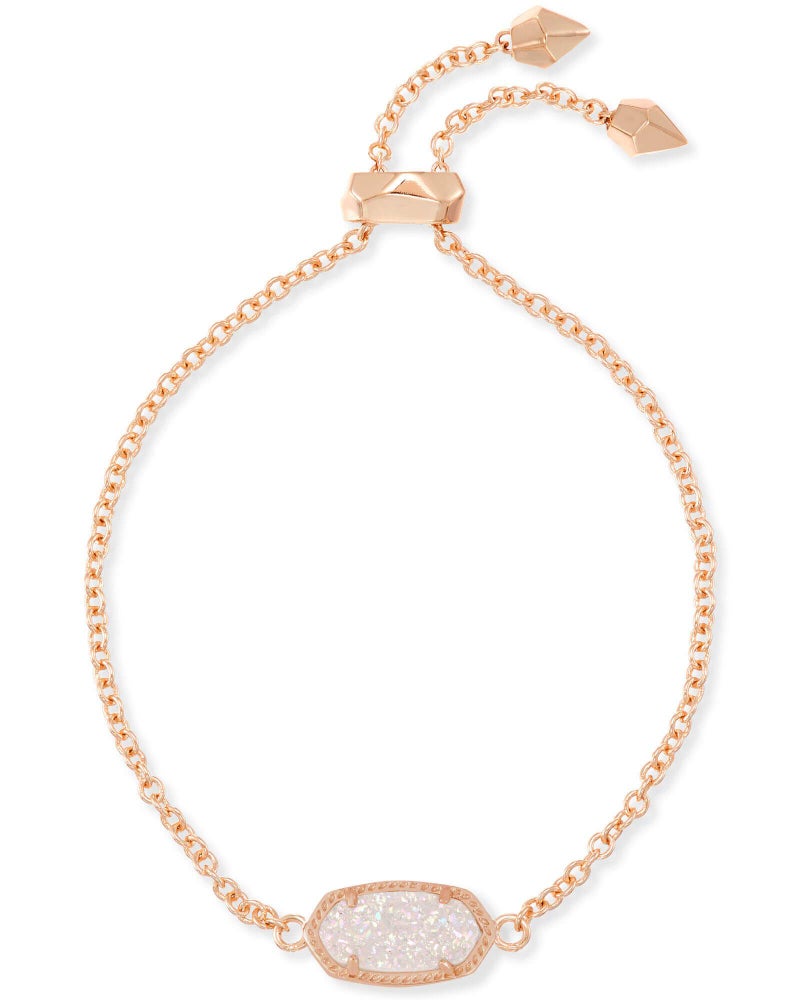 Kendra Scott Elaina Adjustable Chain Bracelet for Women, Fashion Jewelry, 14k Rose Gold-Plated, Iridescent Drusy - Image 1