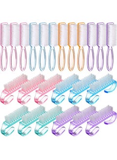 Patelai 24 Pcs Handle Grip Nail Brush Colorful Nail Scrubber Cleaner Fingernail Brushes Hand Toes Scrub Cleaning Brushes Pedicure Scrubbing Tool for Men and Women, Multicolor Brush  - Image 1