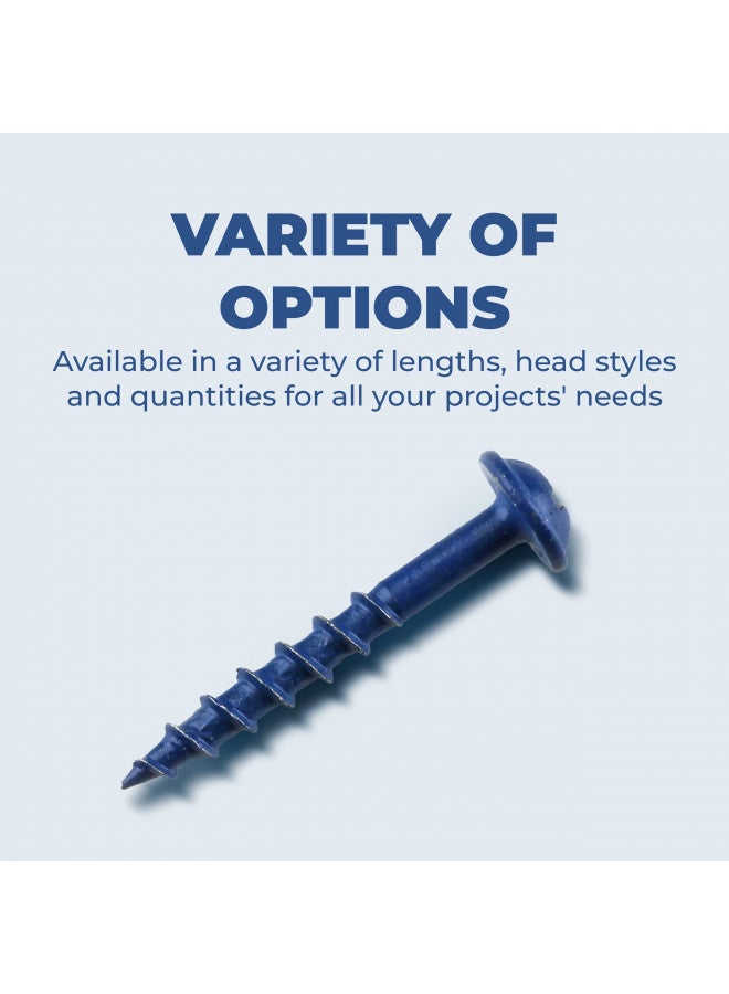 Kreg Kreg SML-C125B-100 Blue-Kote Weather Resistant Pocket Screws, 1 1/4 Inch, 8 Coarse Thread, Maxi-Loc Head, (100 Count)  - Image 2