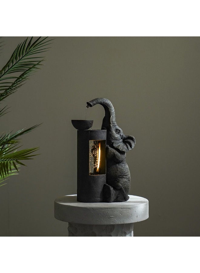 DANUBE HOME نافورة الفيل - ديكور حديقة خارجي - 25x20x45 سم ميزة مائية من بولي ريزين - تصميم غريب لأجواء فناء هادئة - Image 2