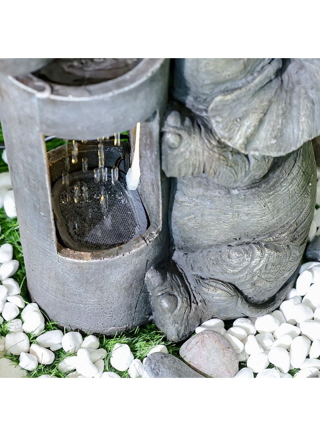DANUBE HOME Elephant Fountain - Outdoor Garden Decor - 25x20x45 cm Polyresin Water Feature - Whimsical Design for Tranquil Patio Ambiance - Image 5
