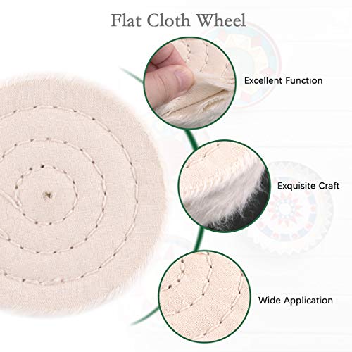 Keadic 10Pcs Polishing Pad Buffing Wheel Kit Includes Polishing Wheels, Polishing Compound, T-Shaped Wheel Grinding Head with 1/4" Handle, Buffing Wheel for Drill Buffing Wheel Polishing Compound Kit - Image 3