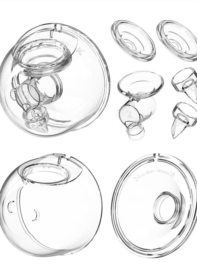 Gowing قطع غيار مضخة الثدي القابلة للارتداء، ملحقات كوب جمع الحليب، متوافقة مع TSRETE S12 S9 Kmaier S12، تشمل صمام منقار البط، فلانج 24 مم، غشاء سيليكون، رابط - Image 1