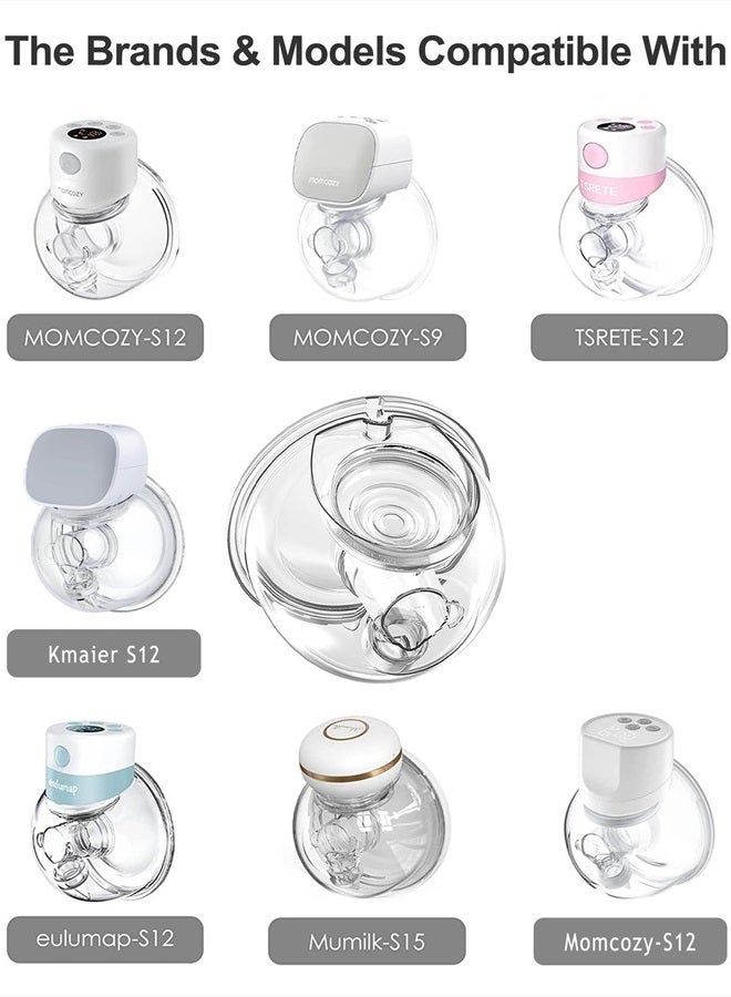 Gowing قطع غيار مضخة الثدي القابلة للارتداء، ملحقات كوب جمع الحليب، متوافقة مع TSRETE S12 S9 Kmaier S12، تشمل صمام منقار البط، فلانج 24 مم، غشاء سيليكون، رابط - Image 2
