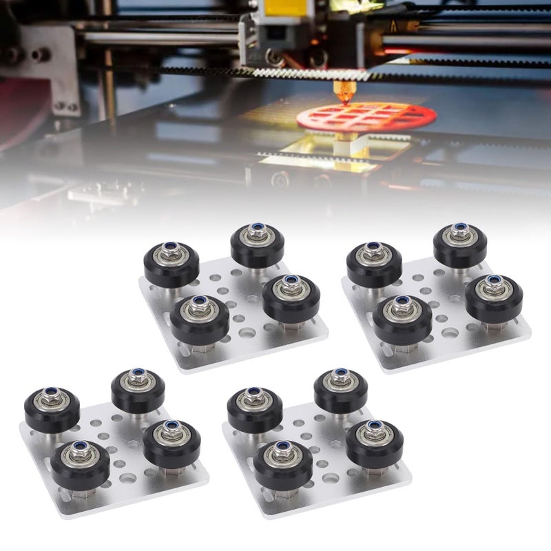 2020 Aluminum Alloy Gantry Plates 4Pcs With Wheels Silver 3D Printer Accessories - Image 5