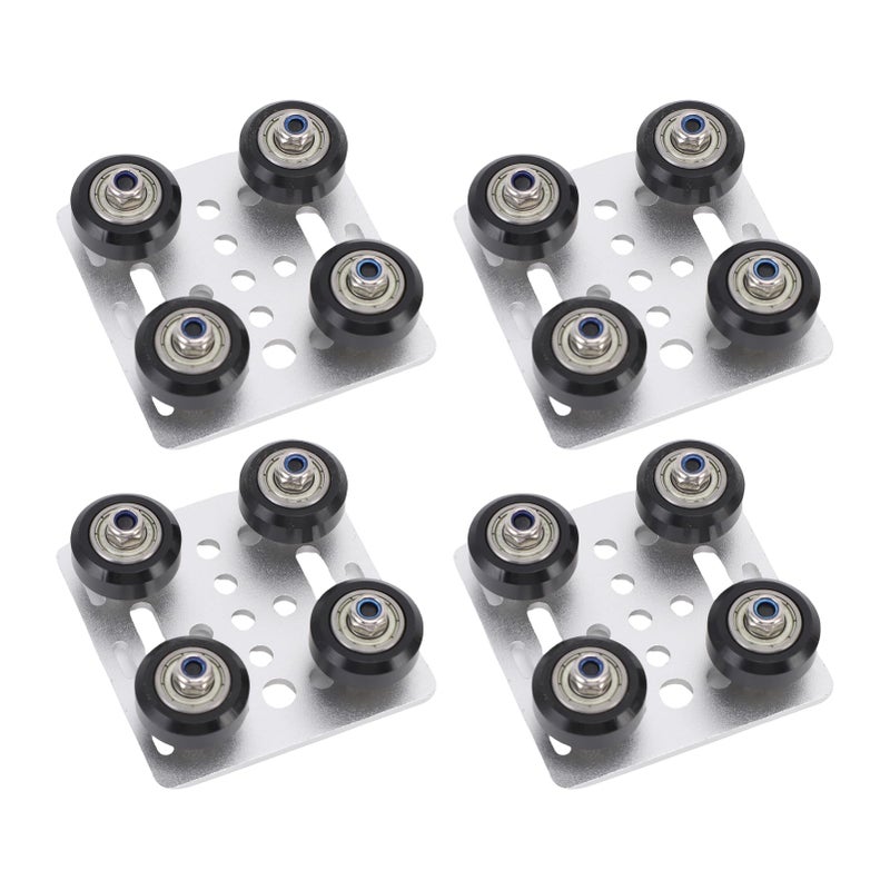 2020 Aluminum Alloy Gantry Plates 4Pcs With Wheels Silver 3D Printer Accessories - Image 3