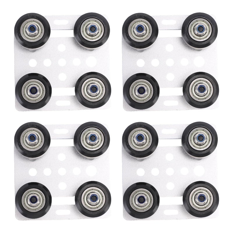 2020 Aluminum Alloy Gantry Plates 4Pcs With Wheels Silver 3D Printer Accessories - Image 2