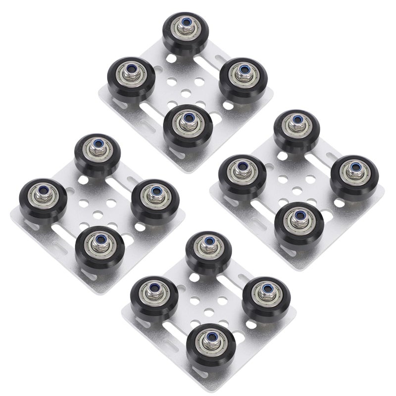 2020 Aluminum Alloy Gantry Plates 4Pcs With Wheels Silver 3D Printer Accessories - Image 4