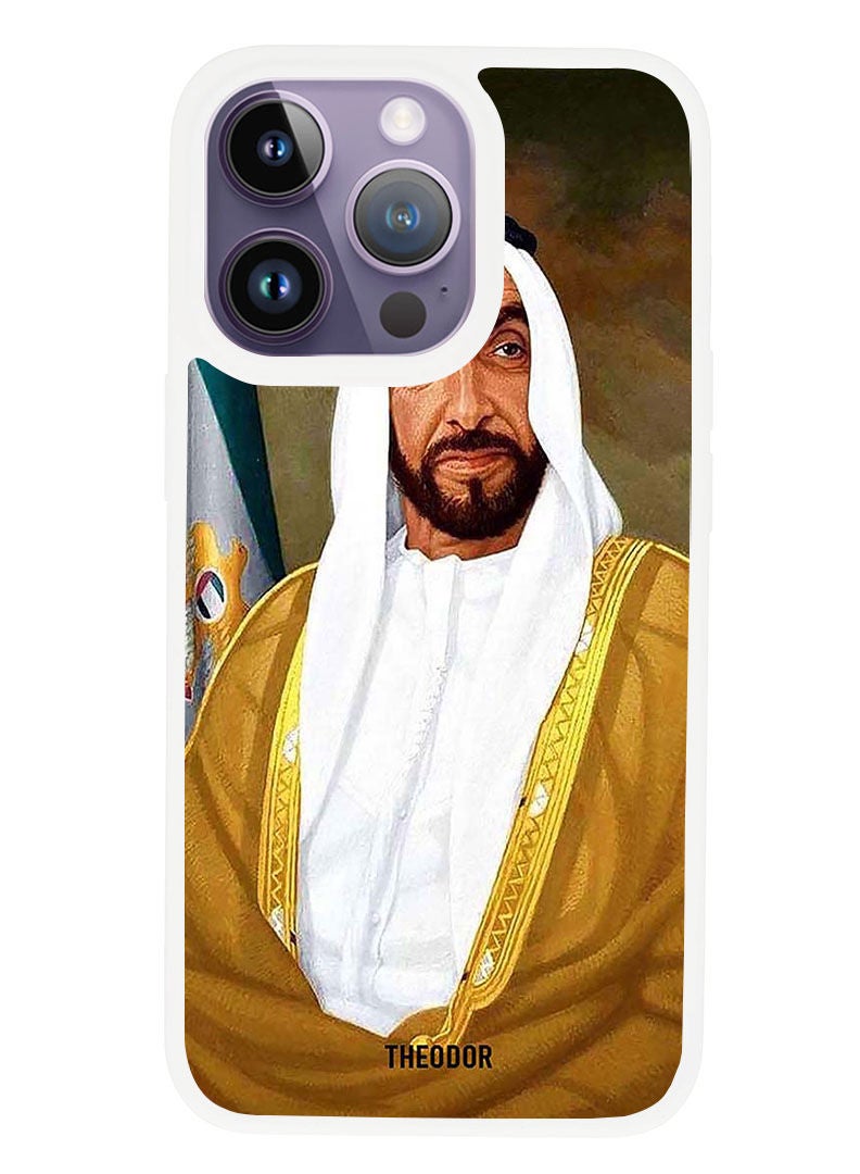 Theodor Protective Case Anti Scratch Shock Proof Cover For APPLE IPHONE 14 PRO MAX Sheikh Zayed Painting (White Bumper) - Image 1