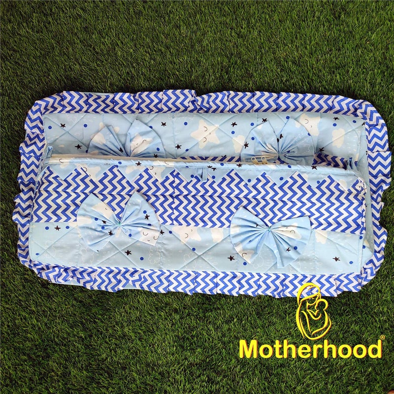 MOTHERHOOD MOTHERHOOD 1 Round Baby Tub Bed with 1 Baby Cradle Hammock 1 Large Baby Blanket 1 Baby Mattress and 5 pc Baby Pillow Luxury Baby Mattress Bed Sleeper Bedding Set coSleeper for Baby Sky - Image 4