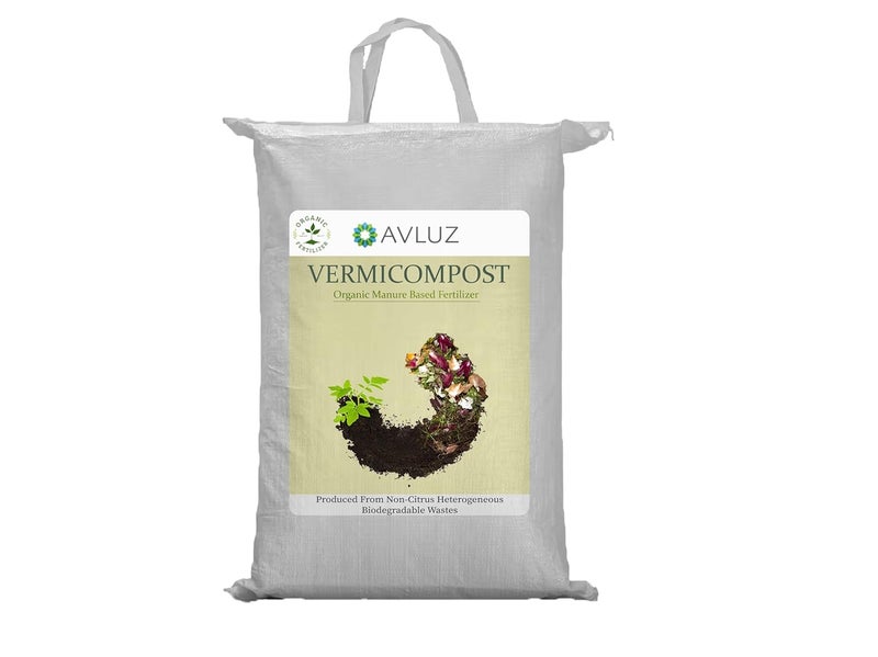 AVLUZ AVLUZ Organic Manure Vermicompost Fertilizer 15KG NutrientRich Soil Enhancer for Leafy Green Plants Prepared from NonCitrus Heterogeneous Biodegradable Wastes  - Image 1