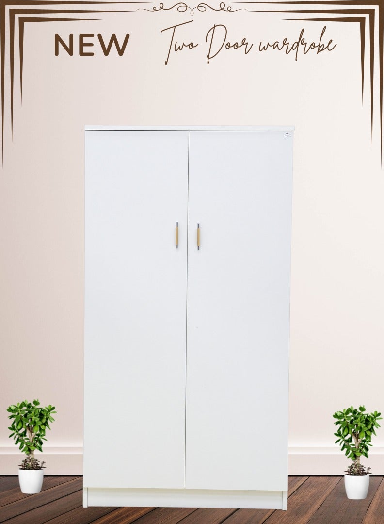 AFT Elegant MDF Kids Wardrobe with 2 Door Design - Double Door Design – Spacious Shelving, Hanging Rod, and Lockable Drawer for Organized Storage. 150 cm x 80 cm x 40 cm Compact Design. White  (Arfan) - Image 3