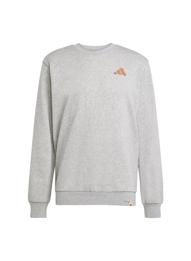 adidas Adidas M Ddl Hike Swt Grey Graphic Sweatshirt (Long Sleeve) Sweatshirts For Men