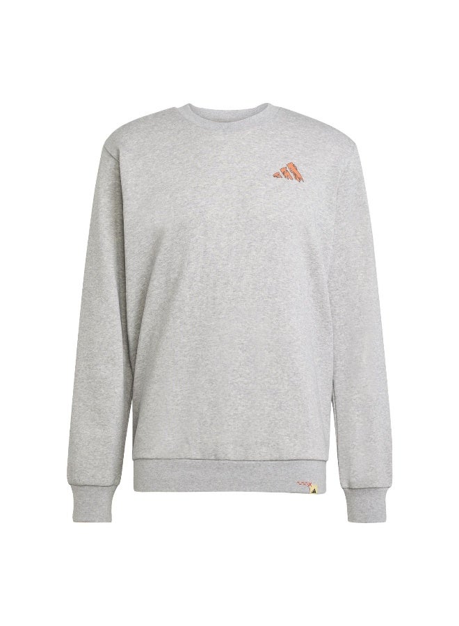 Adidas M Ddl Hike Swt Grey Training Sweatshirts For Men XS  - Image 1