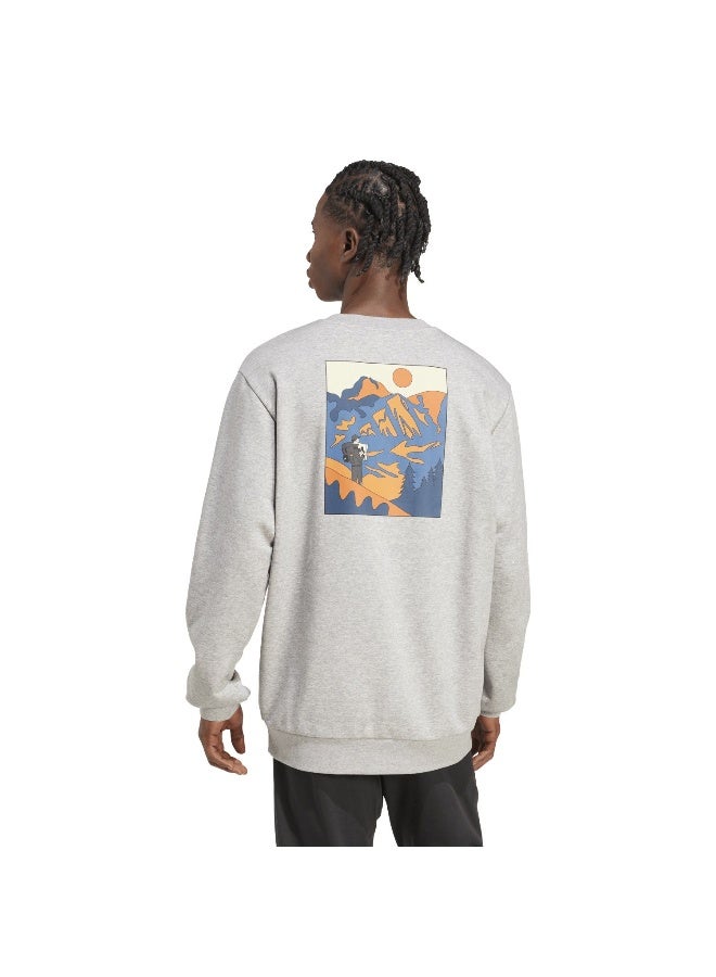 Adidas M Ddl Hike Swt Grey Training Sweatshirts For Men XS  - Image 3