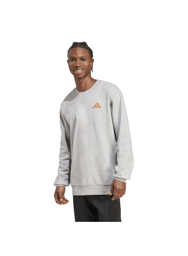 adidas Adidas M Ddl Hike Swt Grey Graphic Sweatshirt (Long Sleeve) Sweatshirts For Men