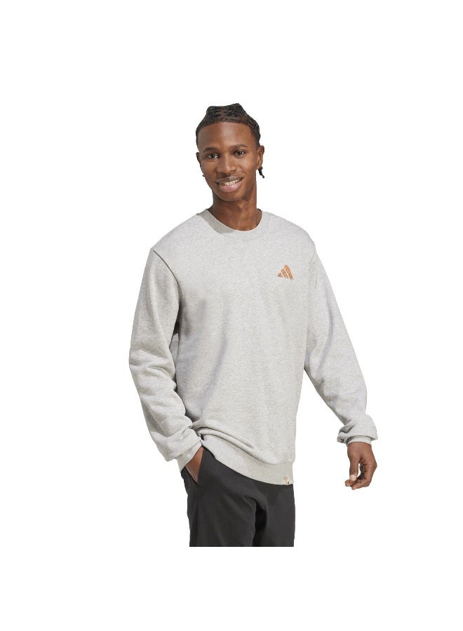 Adidas M Ddl Hike Swt Grey Training Sweatshirts For Men XS  - Image 4