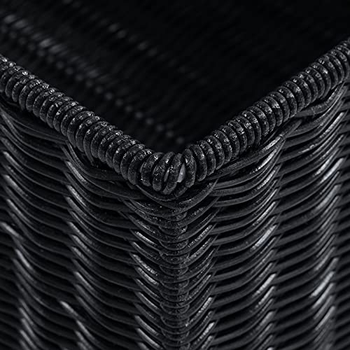 HOONEX Wicker Storage Baskets for Organizing, Decorative Woven Baskets for Storage with Carrying Handles, Set of 2, Black - Image 5