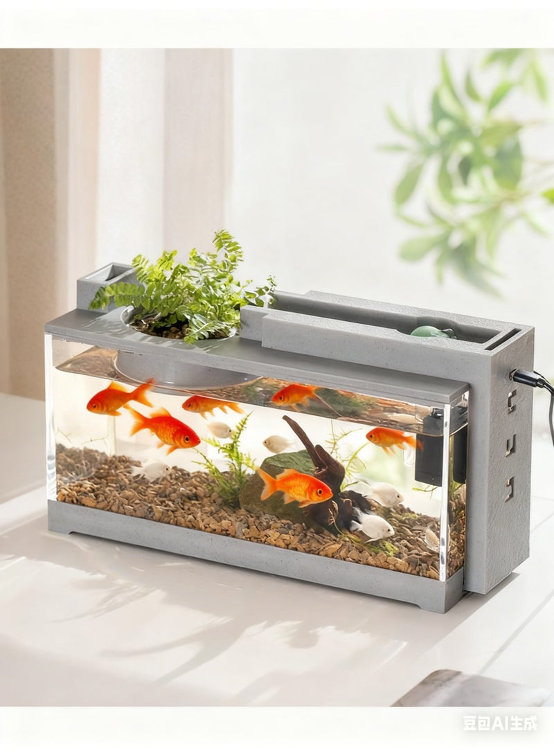 GMORO Aquarium Fish Tank Mini with Planting - Image 1