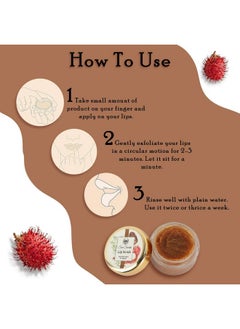 Seer Secrets 100% Natural Super Soft Rambutan, Dates & Liquorice Lip Scrub To Protect & Heal Lips | Lighten & Brighten Dark Lips | Heal Chapped Cracked Dry Lips | Active Nourishing Care -Pack Of 15 Gm  - Image 4