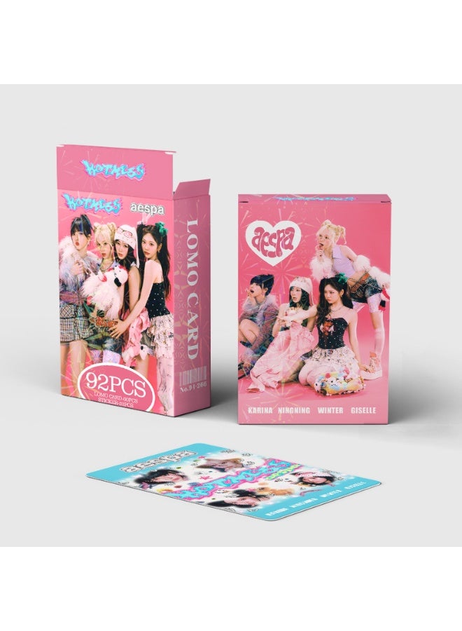 NIBEMINENT 92 Pcs Kpop AESPA HOT MESS Lomo Cards Card For Fans Collection Gifts - Image 2