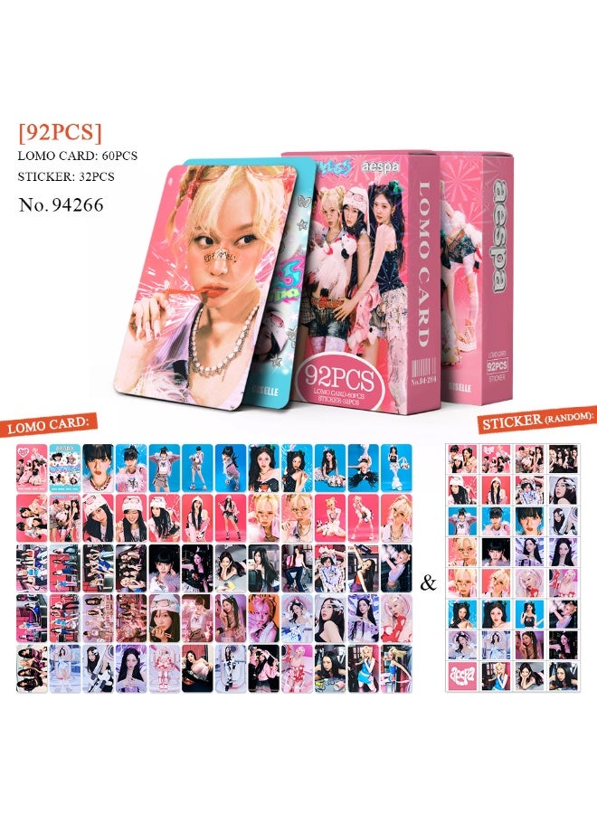NIBEMINENT 92 Pcs Kpop AESPA HOT MESS Lomo Cards Card For Fans Collection Gifts - Image 1