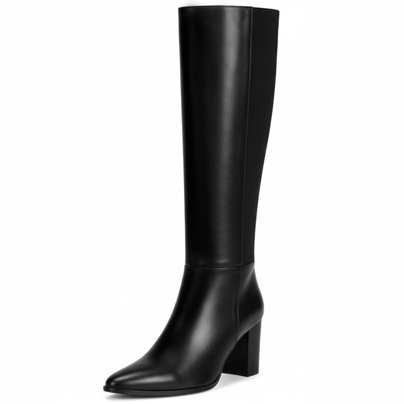 Vipost 3.35-inch Pointed Toe Knee High Boots for Women, Chunky Block Heel Tall Boots for Women with Side Zipper, Long Fall Winter Boot 2025 - Image 1