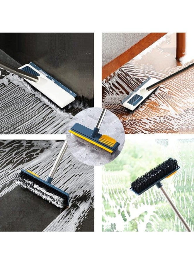 Arabest Floor Scrubbing Brush with Long Handle,Squeegee and Comb，Hard Bristle Sweeping Broom for Tiles,Cleaning Pet Hairs, Sofa, Window, Carpet, Bathroom and Hard-to-Reach Corners (Blue) - Image 5