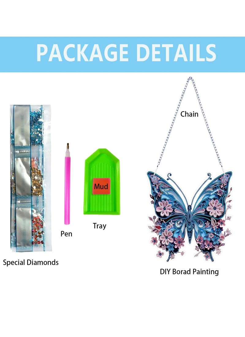 Excefore - Diamond Painting Kits for Adults for Beginners DIY Hanging Diamond Art Pendant Painting Kit 9.2x9.7inch Butterfly DIY 5D Diamond Art Kits Special Crystal Gem Craft Painting Kit Ornament - Image 1