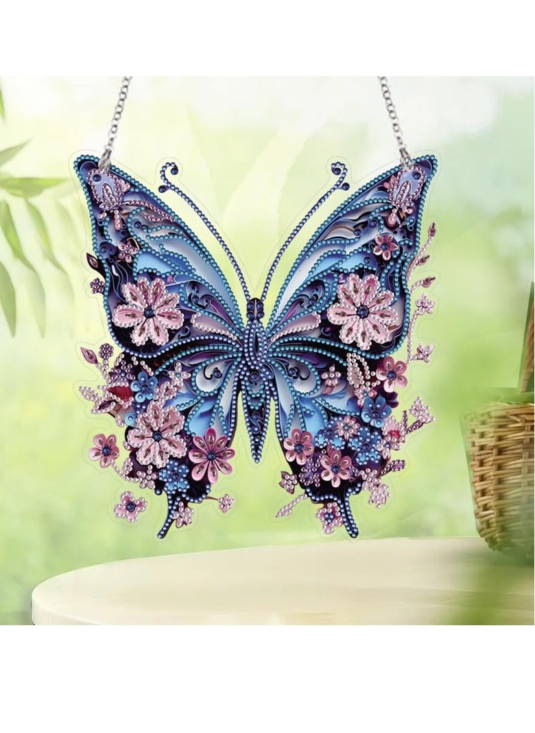 Excefore - Diamond Painting Kits for Adults for Beginners DIY Hanging Diamond Art Pendant Painting Kit 9.2x9.7inch Butterfly DIY 5D Diamond Art Kits Special Crystal Gem Craft Painting Kit Ornament - Image 1