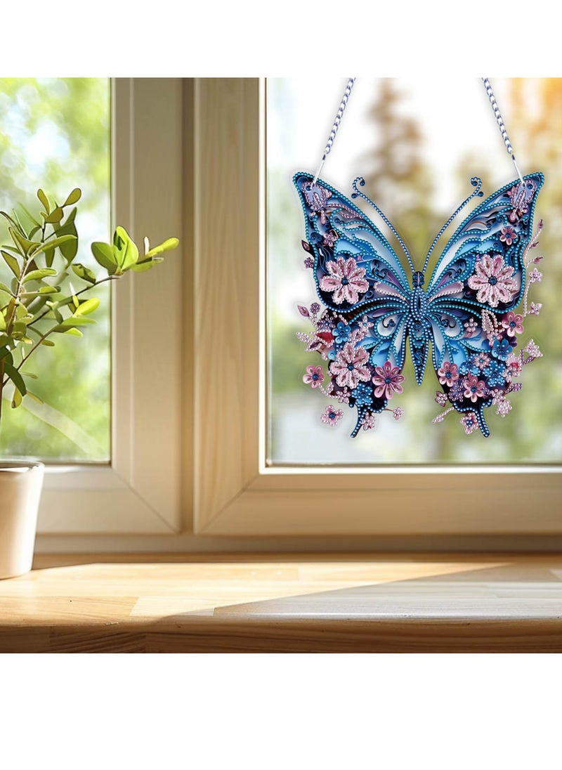 Excefore - Diamond Painting Kits for Adults for Beginners DIY Hanging Diamond Art Pendant Painting Kit 9.2x9.7inch Butterfly DIY 5D Diamond Art Kits Special Crystal Gem Craft Painting Kit Ornament - Image 1