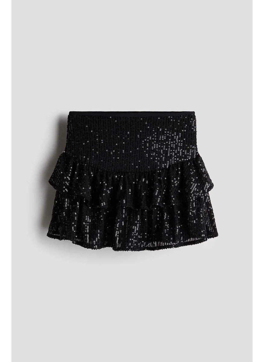 H&M Tiered Sequin Skirt