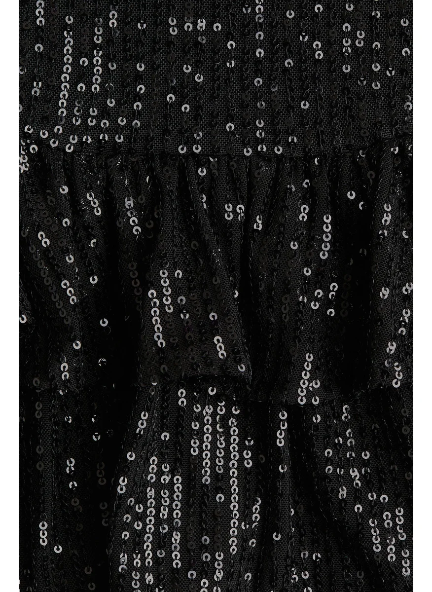 H&M Tiered Sequin Skirt