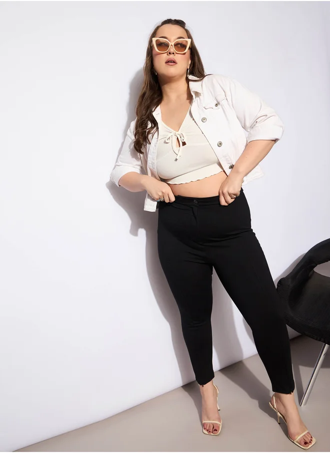 ساسافراس Plus Size Mid Rise Regular Fit Pants