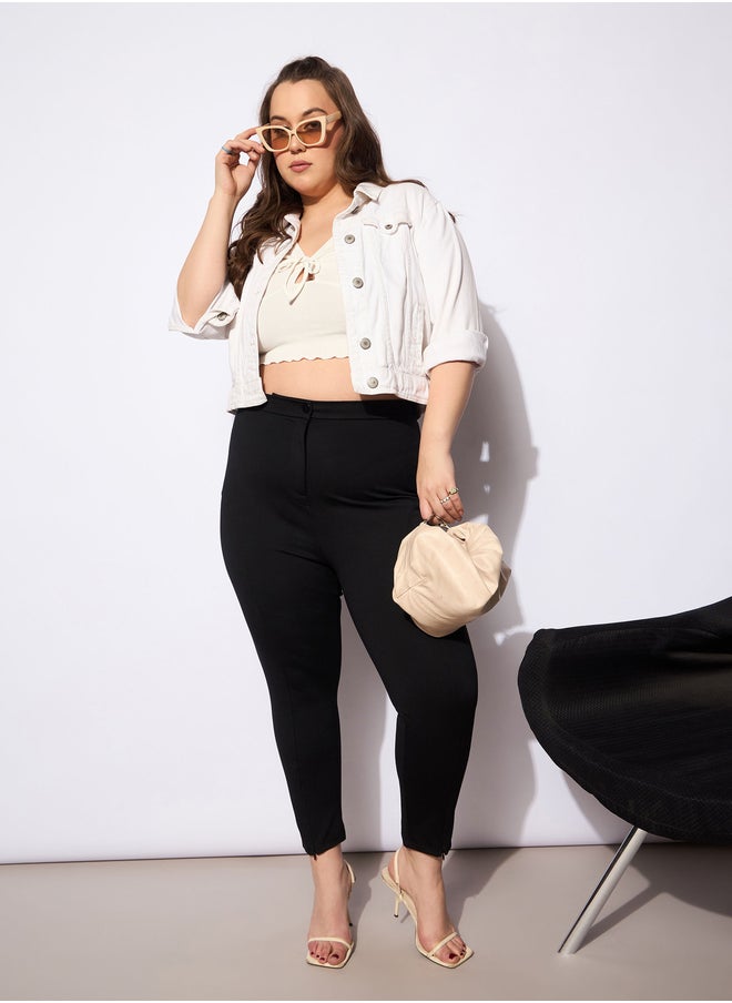 Plus Size Mid Rise Regular Fit Pants