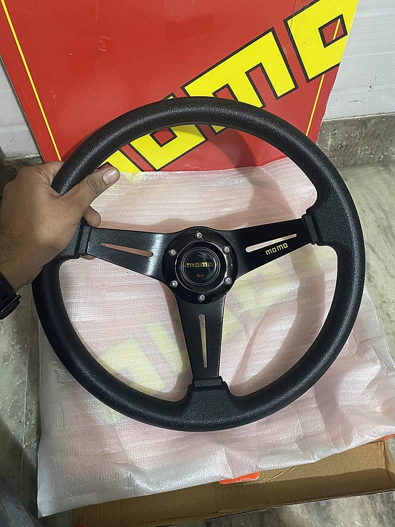 AUTO MT - MOMO 13INCH 3RStyle Universal Steering Wheel for Sports Car Look Rally Race Off Road with BOSS KIT HUB Free (MOMO 13INCH BLACK3R Steering Wheel with BOSS KIT HUB) - Image 2
