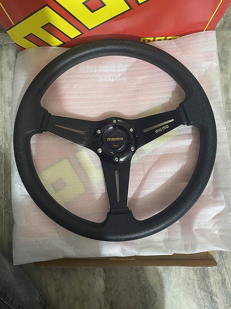 AUTO MT - MOMO 13INCH 3RStyle Universal Steering Wheel for Sports Car Look Rally Race Off Road with BOSS KIT HUB Free (MOMO 13INCH BLACK3R Steering Wheel with BOSS KIT HUB) - Image 1