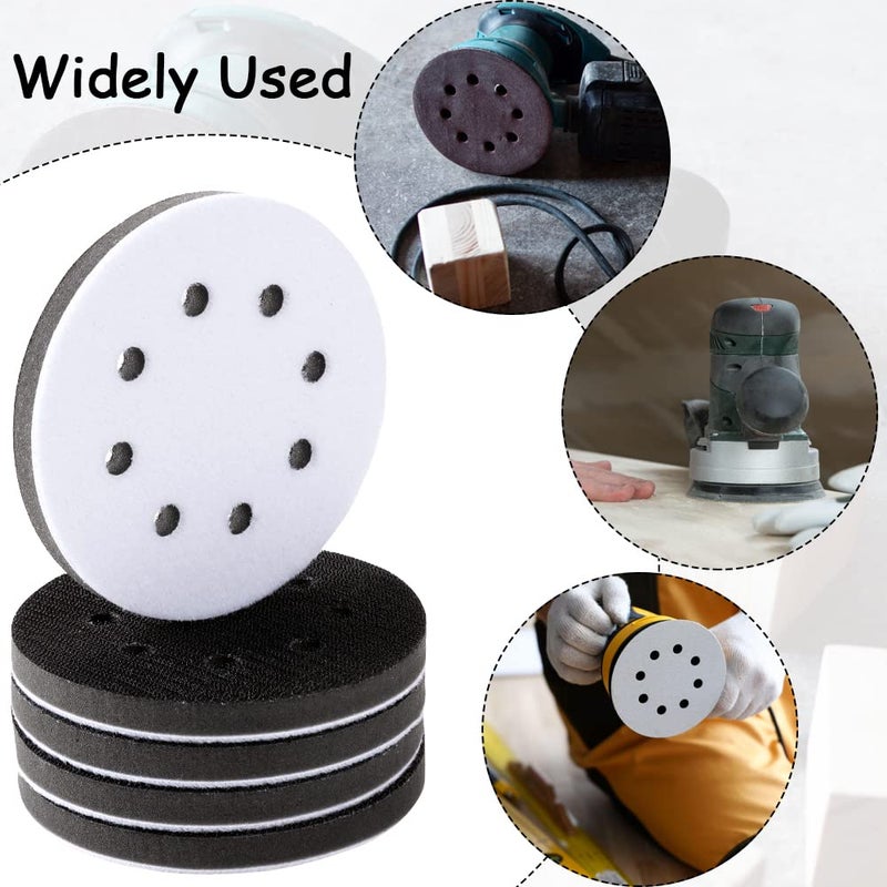 Ysglory 10 Pack Soft Density Interface Pads 5 Inch 8 Holes Hook and Loop Sponge Cushion Buffer Backing Pad Foam Sanding Interface Pads for Orbital Sander Automotive Woodworking Polishing - Image 5