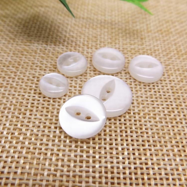 Button,100pcs 9mm/10mm/11mm/12mm/15mm/18mm Polyester Button Cute Fisheye Buckle Sewing Button Accessories Resin Shirt Button for DIY (Color : Red no Edge, Size : 18mm)(Black with Edge,11mm) - Image 2