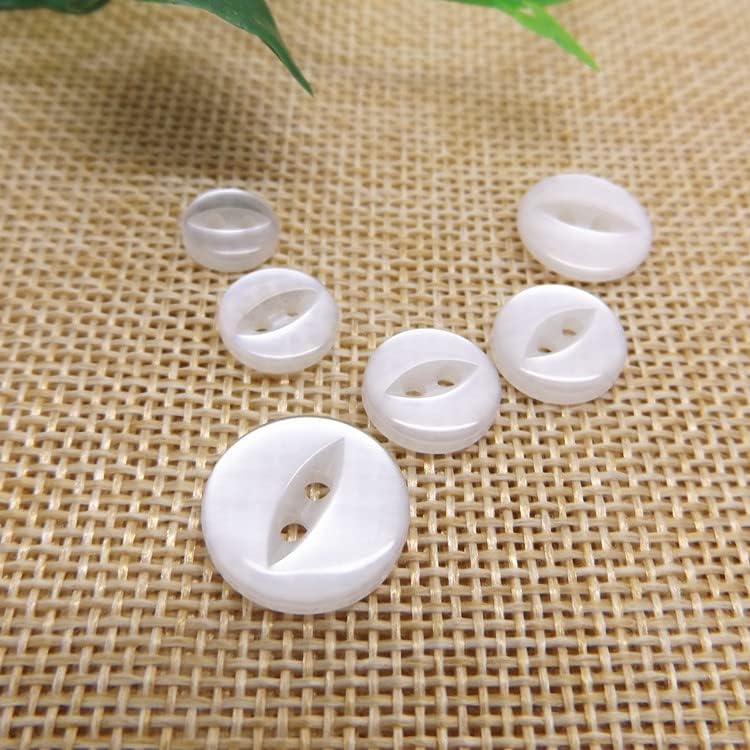Button,100pcs 9mm/10mm/11mm/12mm/15mm/18mm Polyester Button Cute Fisheye Buckle Sewing Button Accessories Resin Shirt Button for DIY (Color : Red no Edge, Size : 18mm)(Black with Edge,11mm) - Image 3